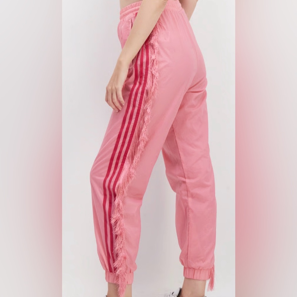 ADIDAS fringe pink 3 stripe track pants - size x-small - Picture 2 of 10